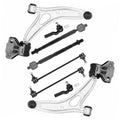 Set of front lower control arms with ball joints and bushings, white and black parts