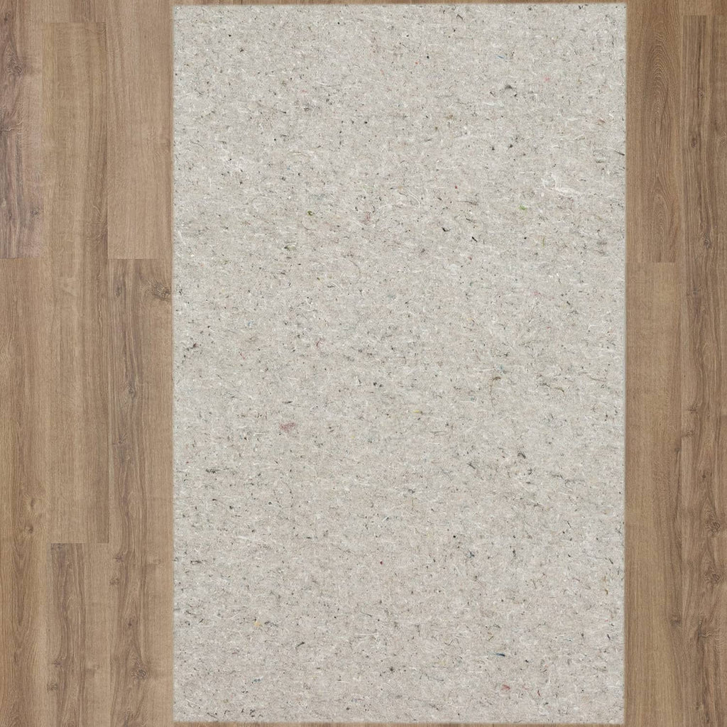 Rectangular gray felt rug pad, speckled texture with clean edges