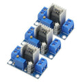 LM317 adjustable voltage regulator power module board, blue PCB with screw terminals