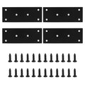 Murtenze black stainless mending plates set with countersunk holes and screws, 4-pack