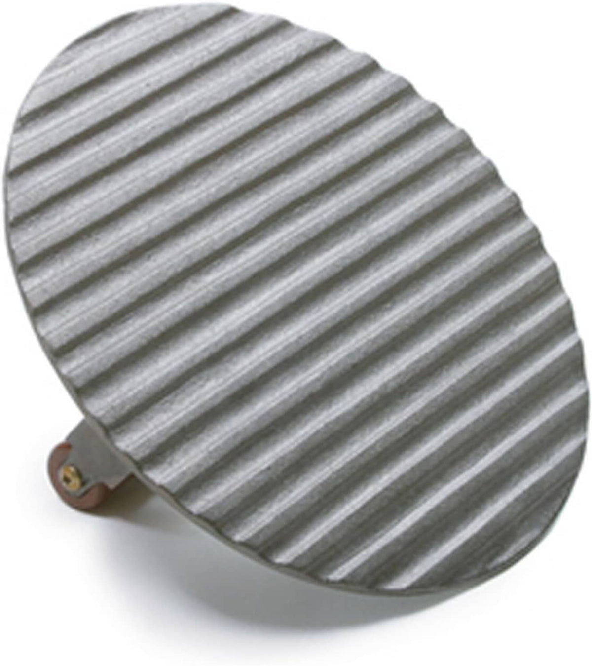 8.75-inch cast iron bacon press, ridged underside with wooden handle hinge