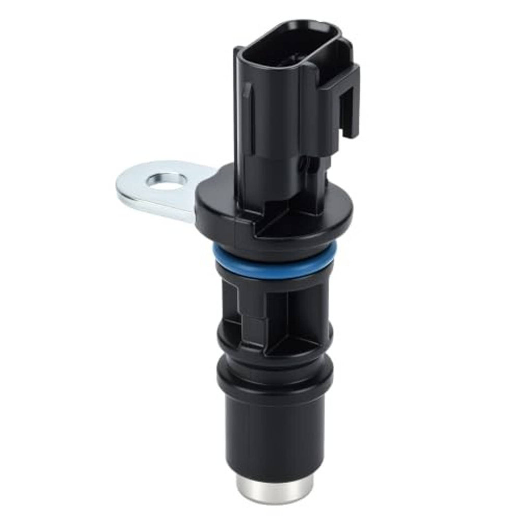 Camshaft position sensor with blue seal ring, metal eyelet mount, and black housing