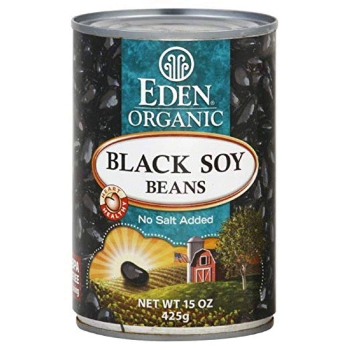 Eden Organic black soy beans can, no salt added, 15 oz