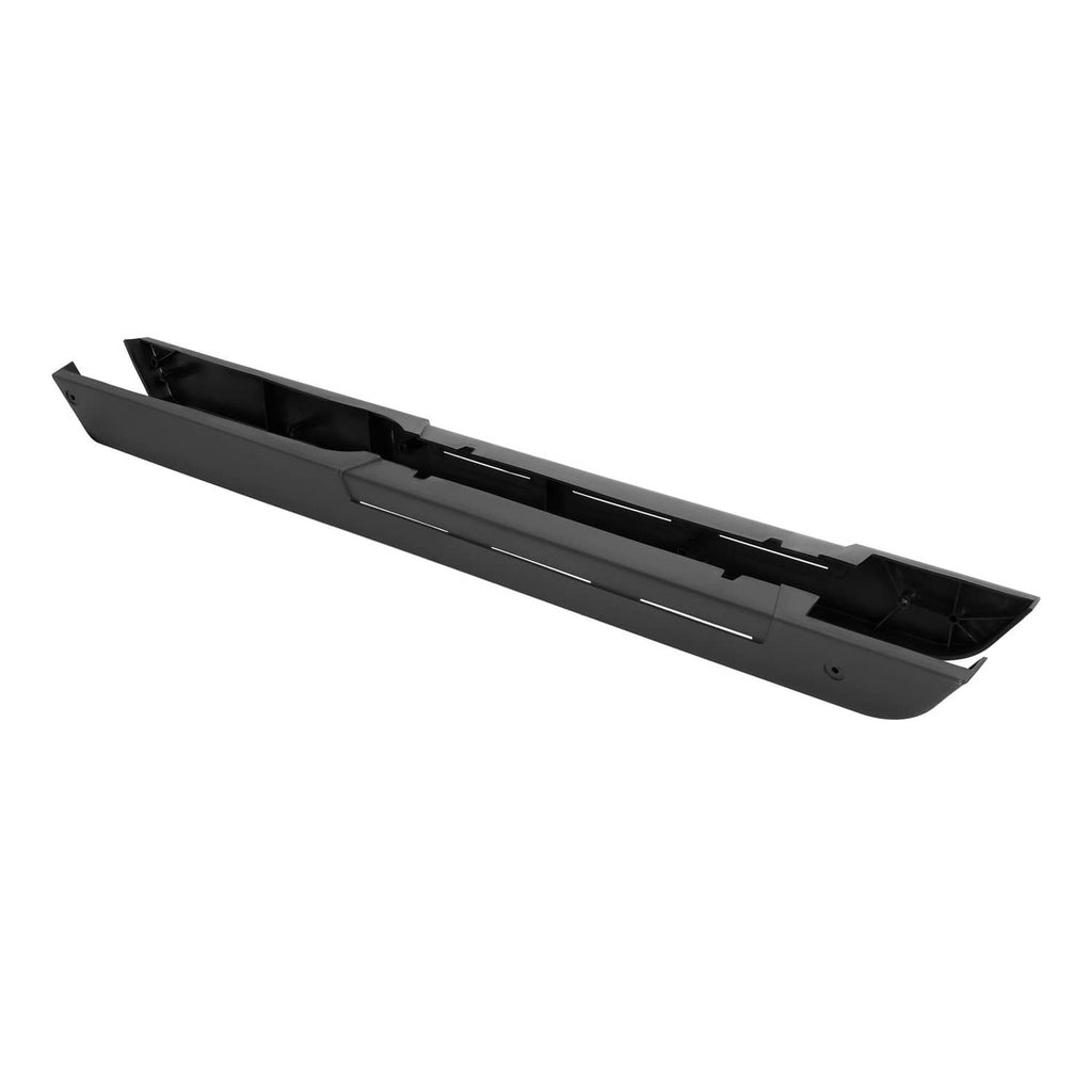 Black rocker panel set, long side profile with rectangular center cutout