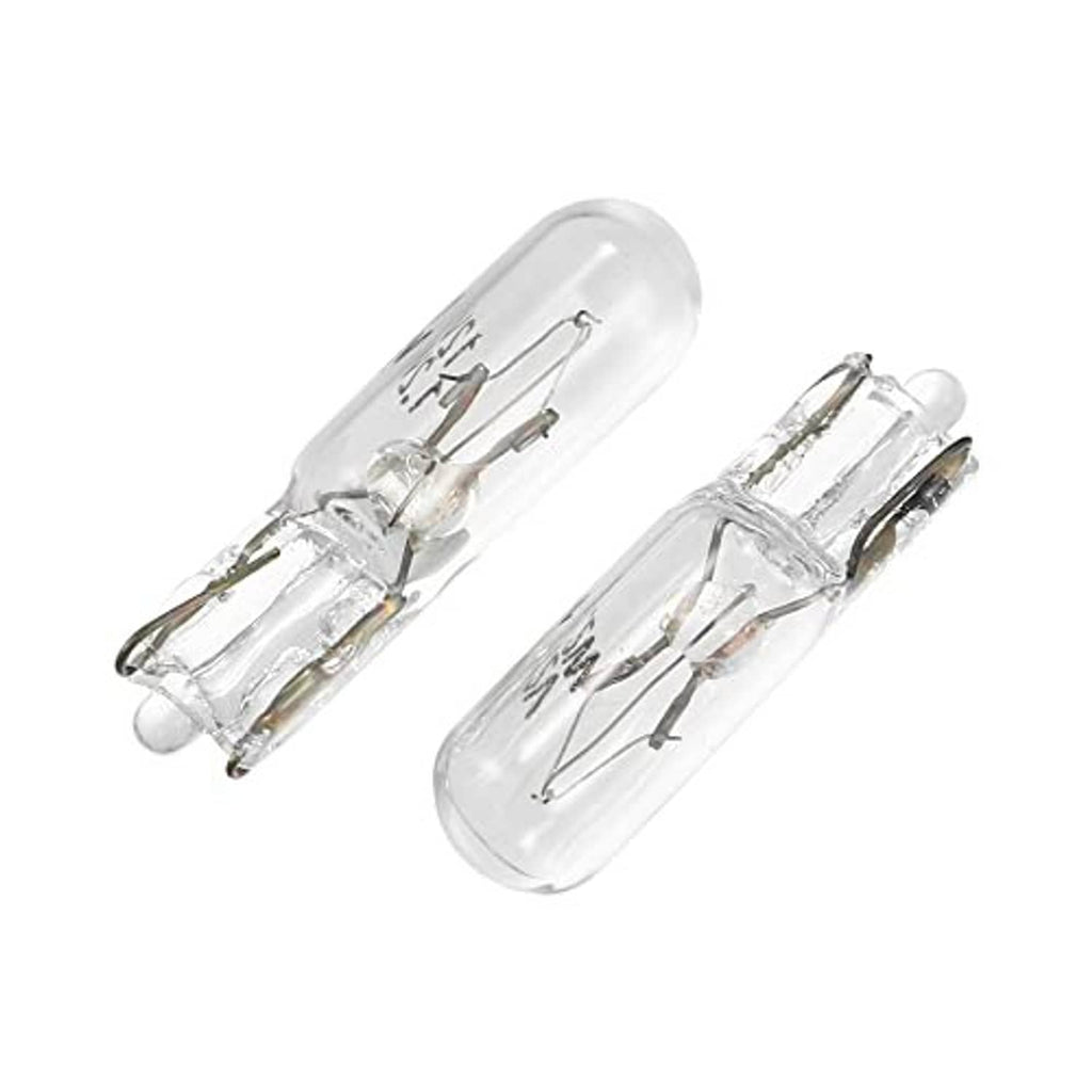 Pair of clear T5 W1.2W LED dashboard bulbs, transparent glass