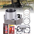 Cylinder and piston top end kit parts with gaskets and packaging for off-road engine repair.