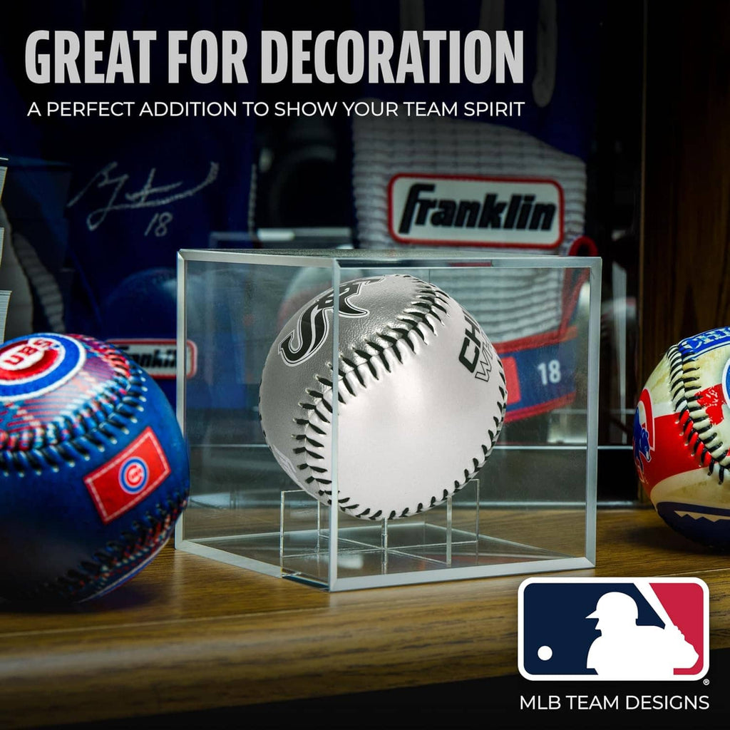 Chicago White Sox soft baseball displayed in a clear case for decoration