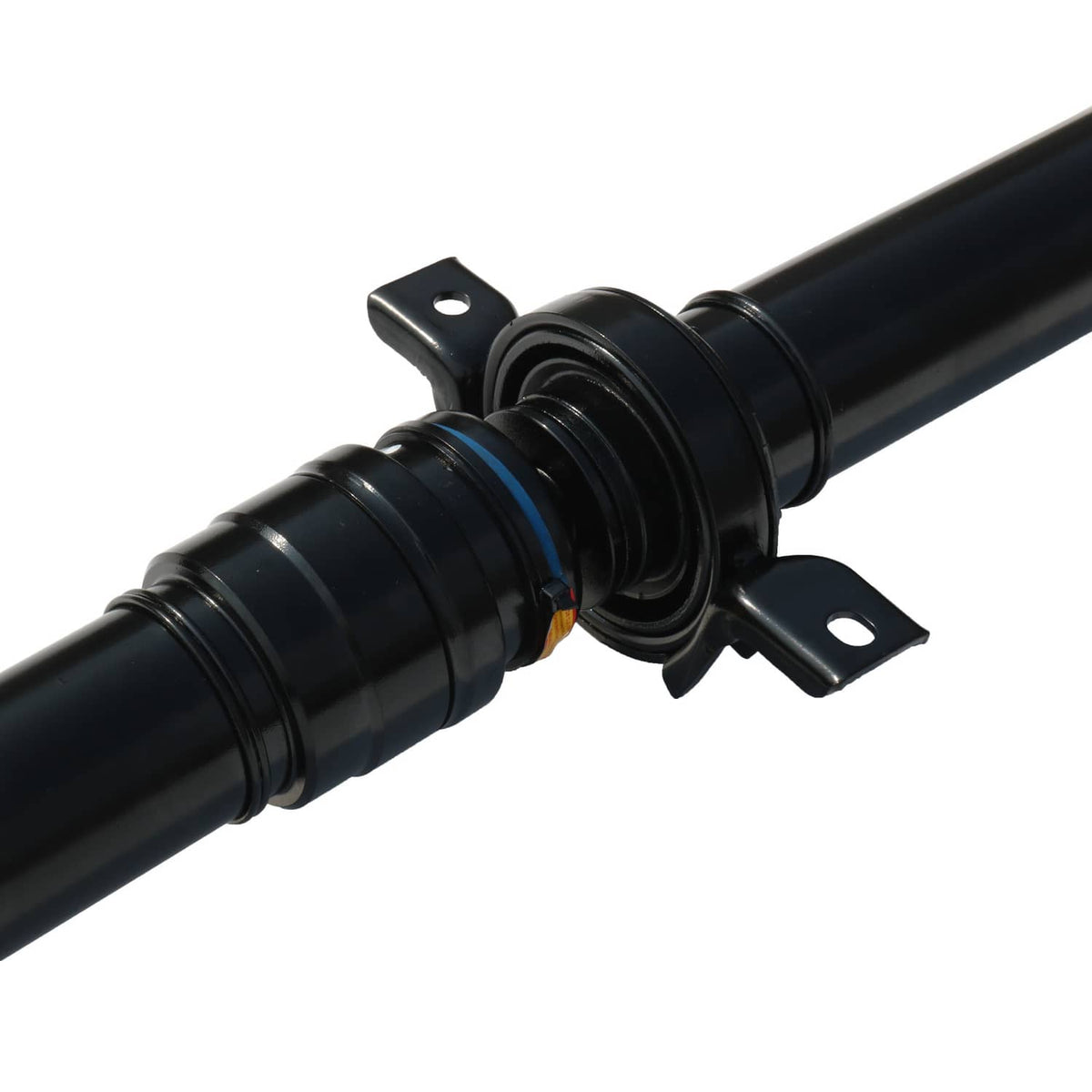 Driveshaft center joint assembly with black support housing and mounting brackets.