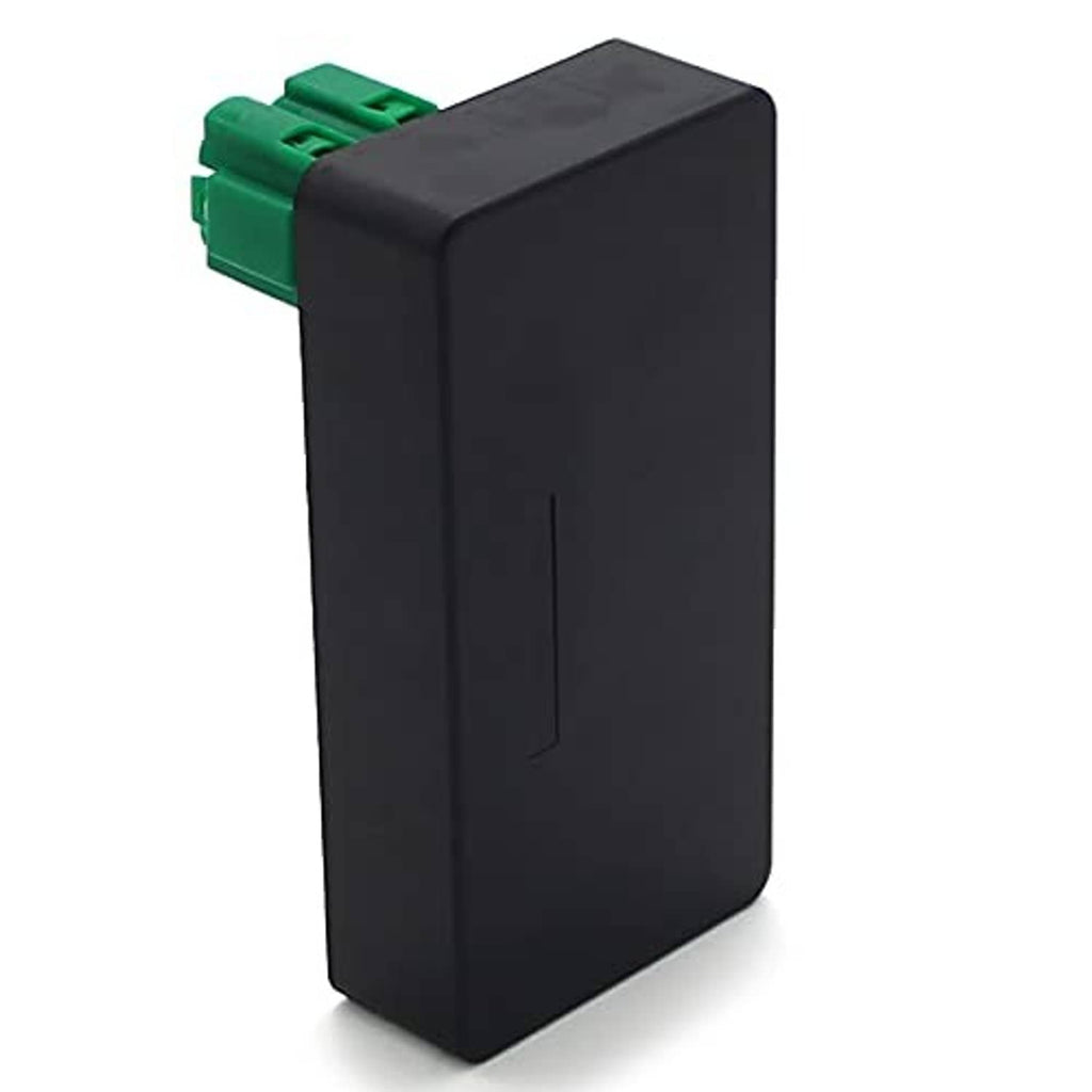 Black CDI igniter box with green wire connector on the side