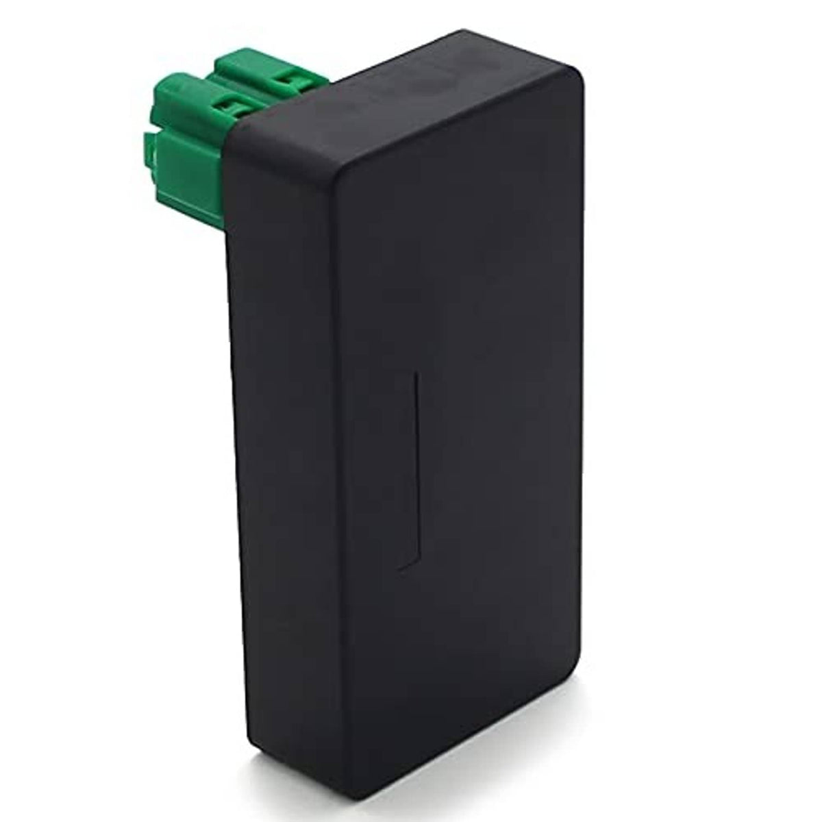 Black CDI igniter box with green wire connector on the side