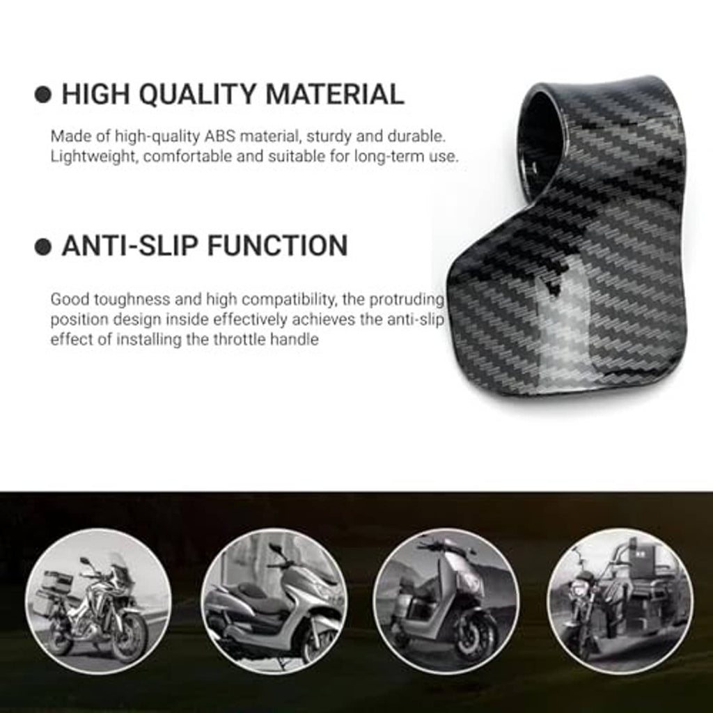 Carbon fiber anti-slip throttle clip sleeve in black, lightweight durable ABS material