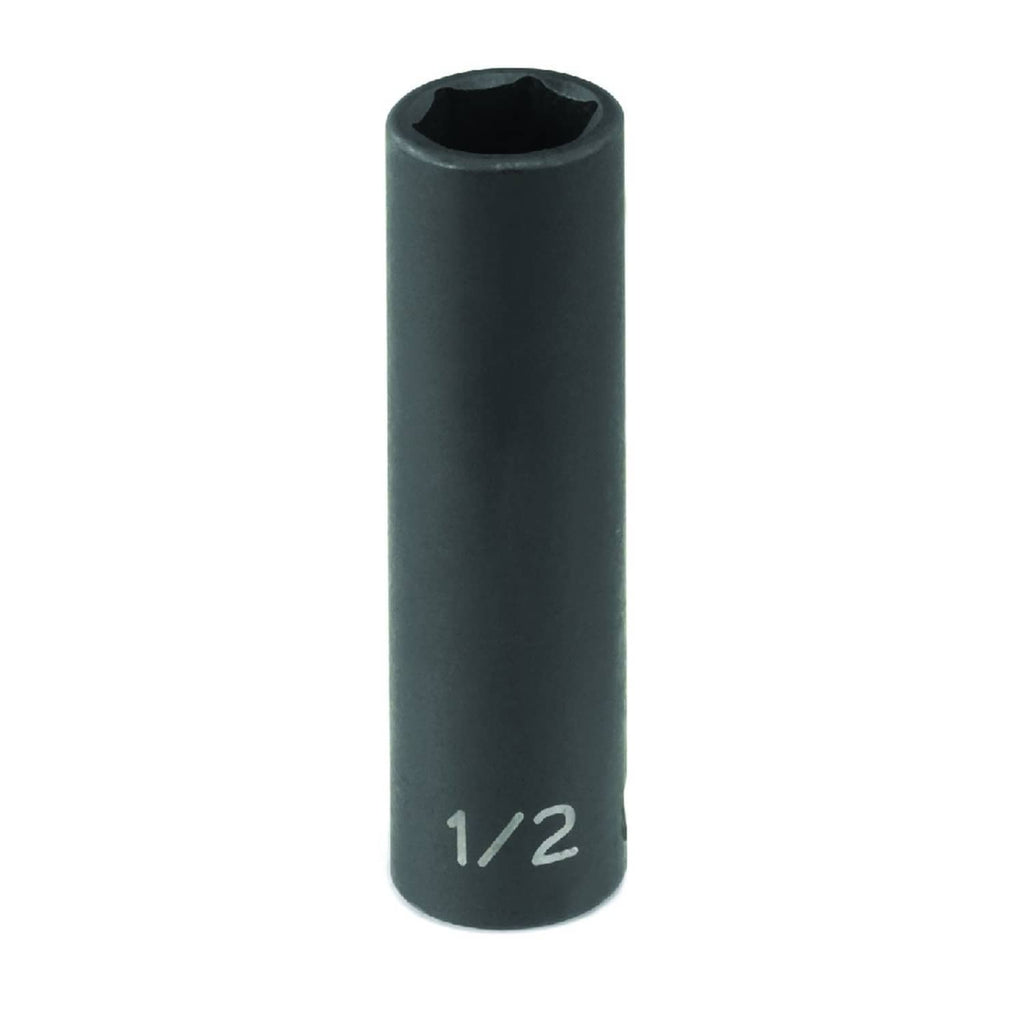 Deep socket with dark finish and 1/2" marking