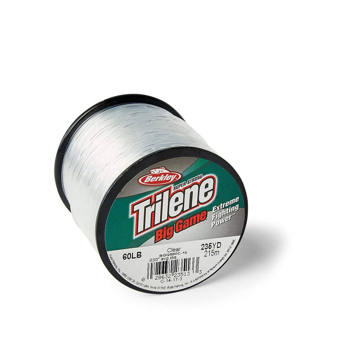 Trilene Big Game 60 lb clear fishing line spool with green-and-red label