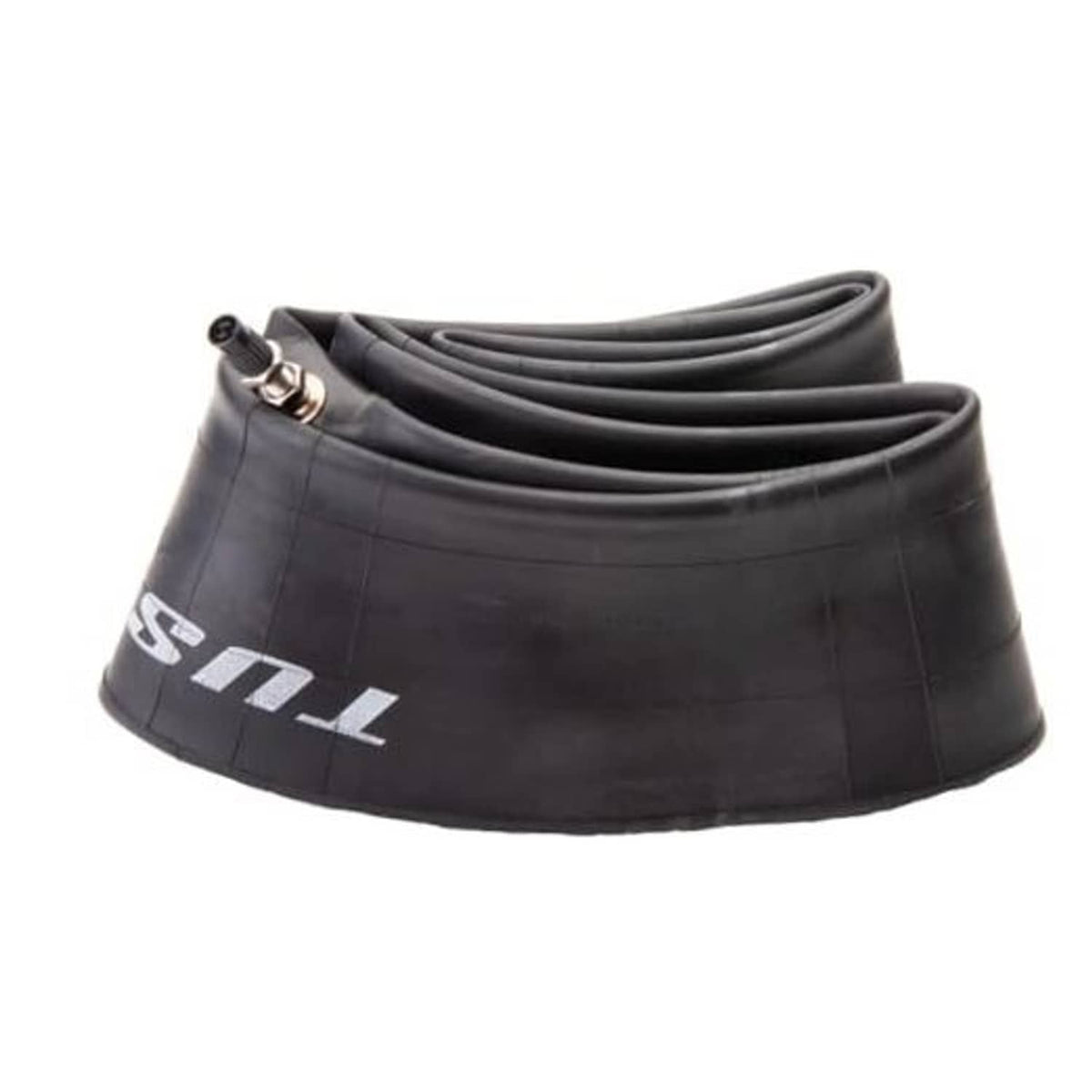 Black motorcycle inner tube (2mm), folded stack with visible metal valve stem