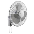 Comfort Zone wall mount oscillating fan with protective grille and adjustable tilt