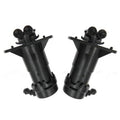 Pair of black headlight washer nozzle jet sprayer units with mounting arms and spray jets