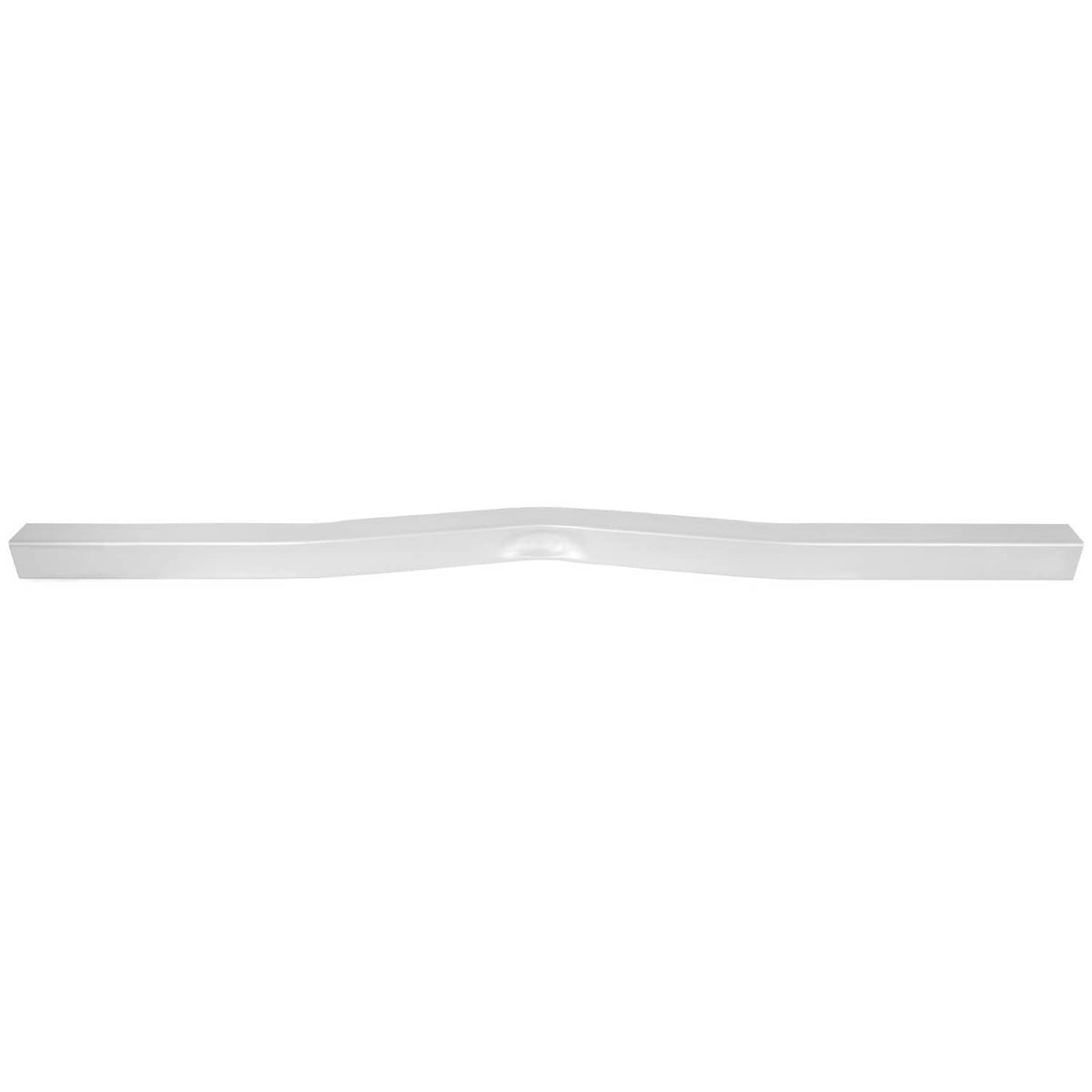 Silver V-bend square tube crossmember bar with straight top profile