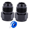 Black AN flare reducer adapter set, two 10AN female to 8AN male pieces