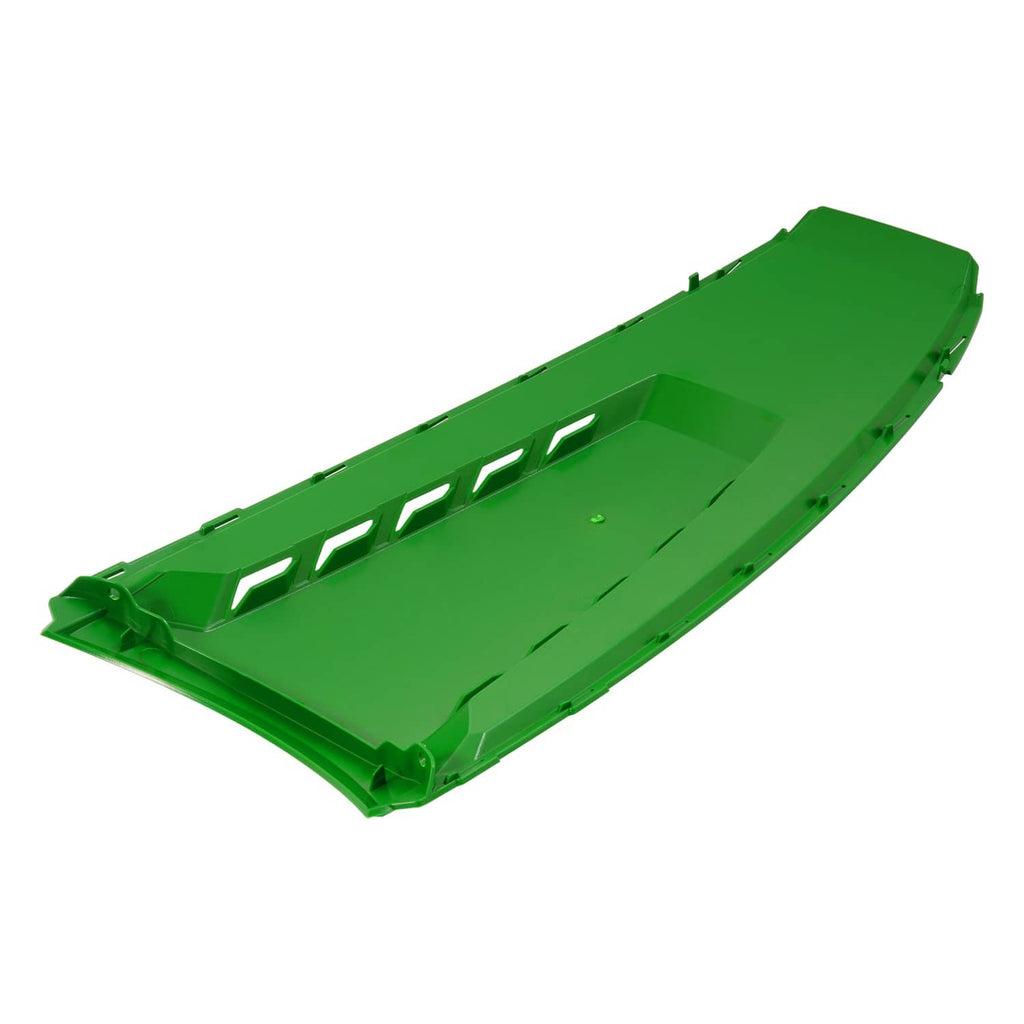 John Deere green tractor hood panel with slotted vents and raised borders