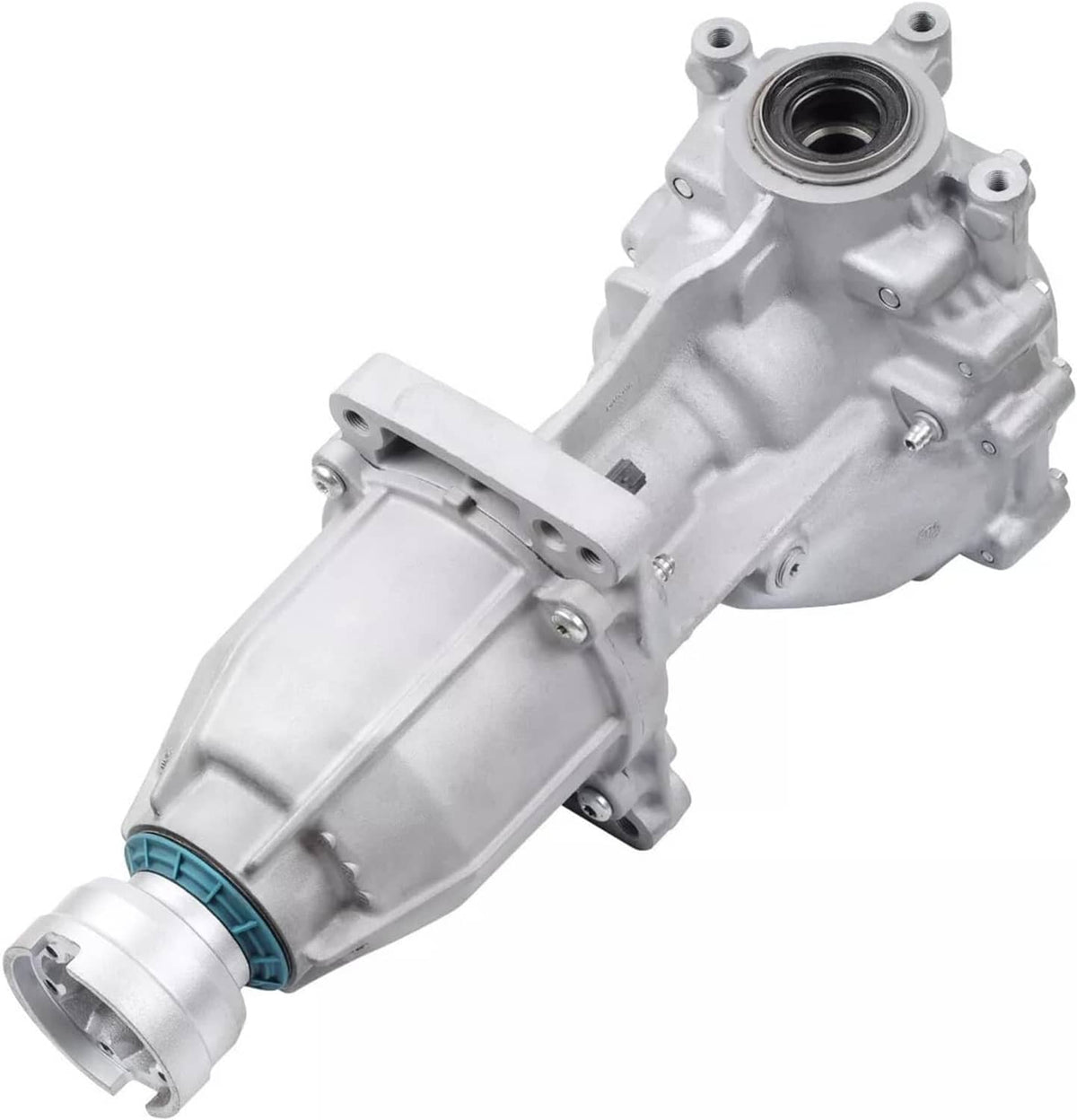 Rear differential assembly with silver metal housing and front mounting flange