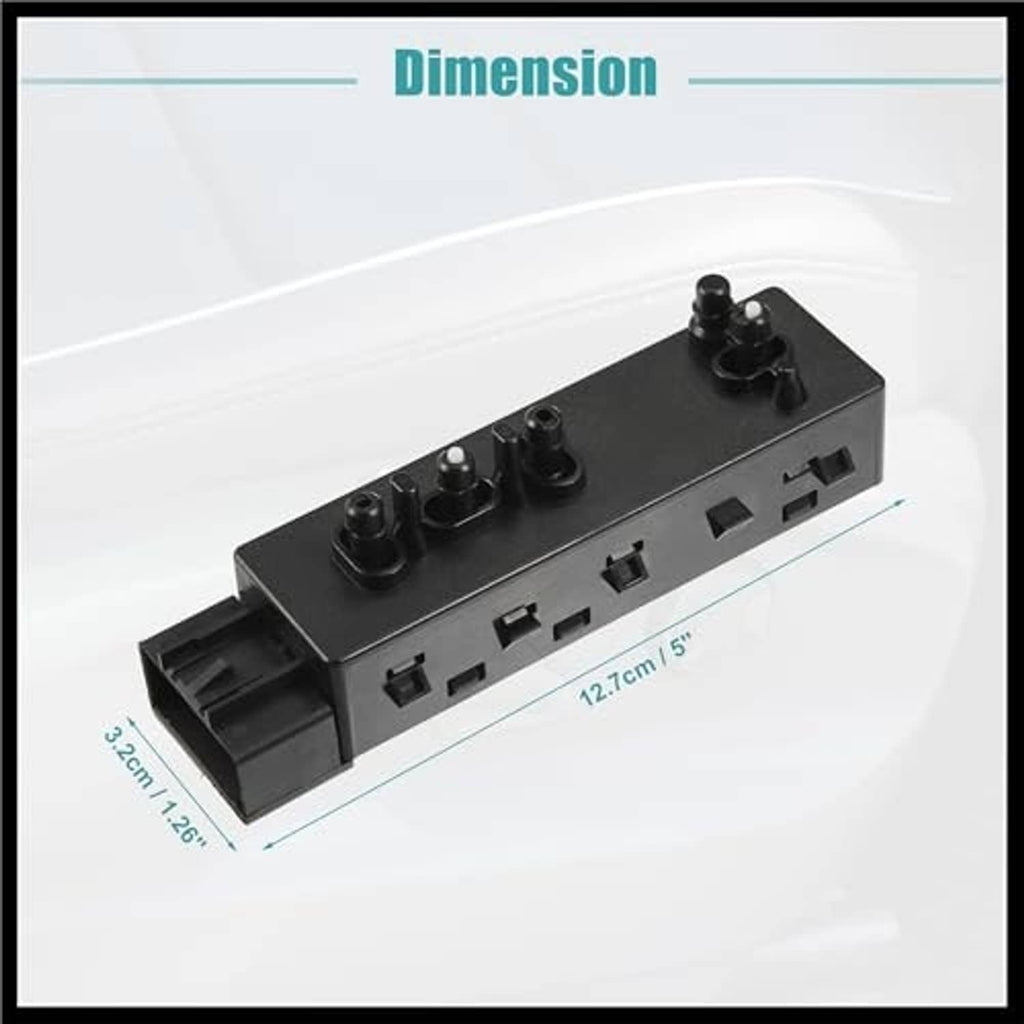Black car power seat switch control module with four knob buttons and side connector