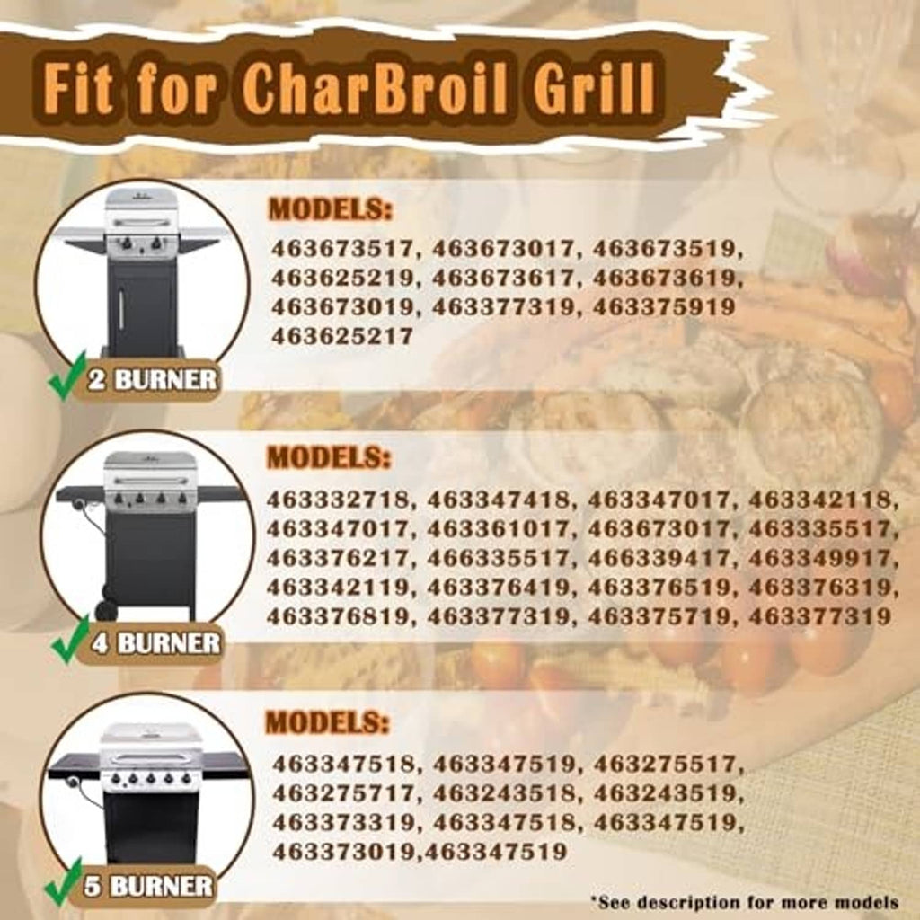 Replacement grill burner kit compatibility graphic with 2-burner burner parts