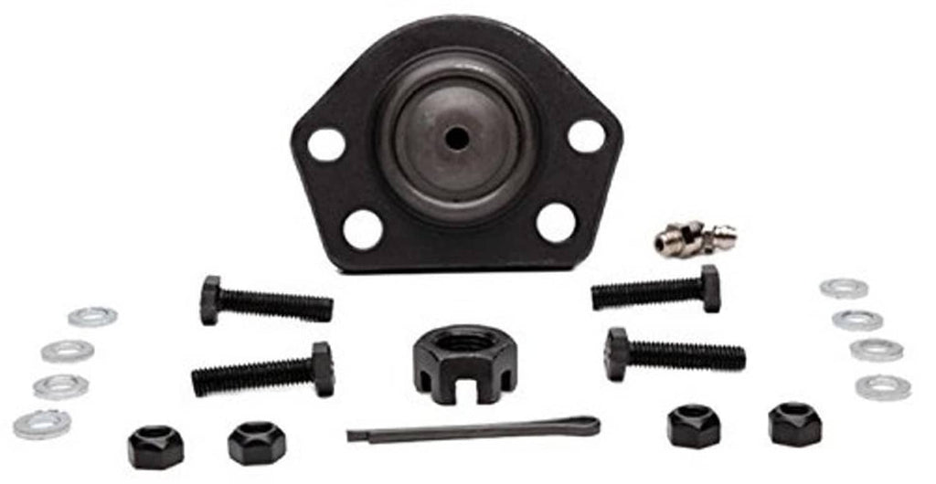 Front upper suspension ball joint assembly with bracket tabs and rubber boot; repair kit hardware included.