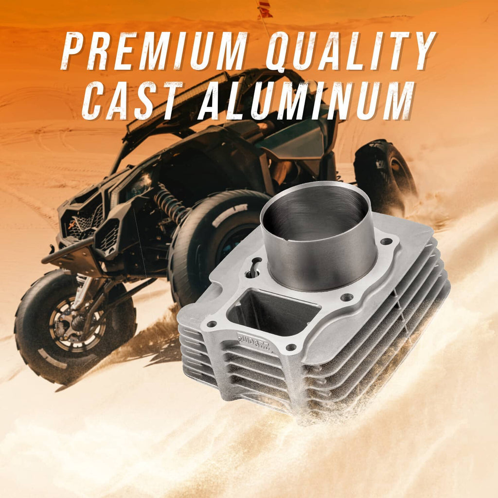 Premium cast aluminum cylinder top end kit with silver cylinder and gasket set
