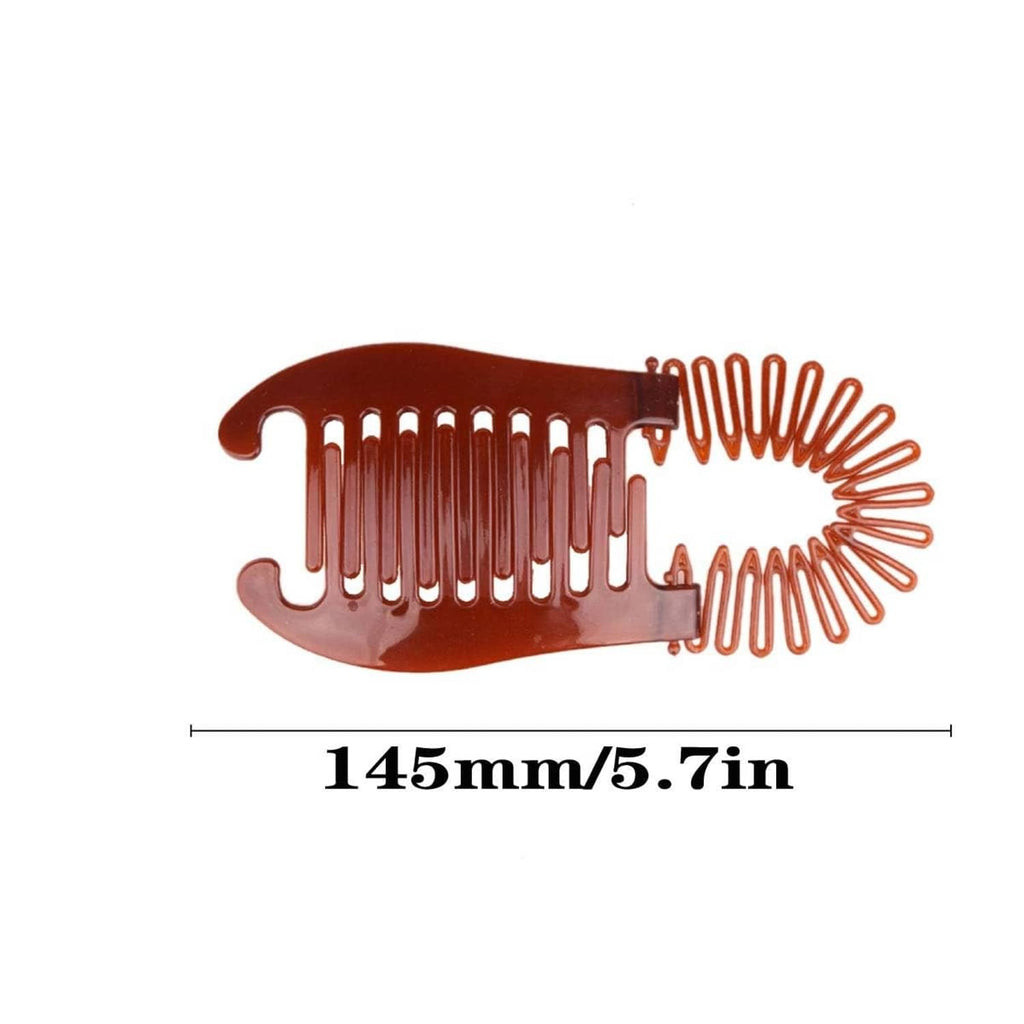Single maroon elongated banana hair clip with interlocking teeth