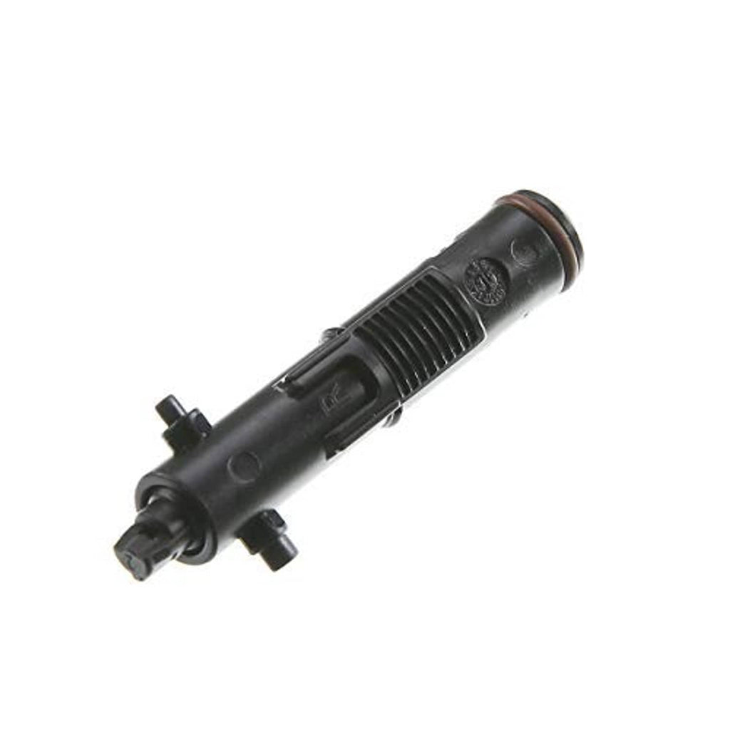 Headlight washer nozzle, black ribbed body with brown O-ring seal