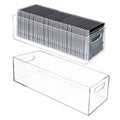 Clear acrylic DVD/CD storage case with stackable design and side carry handle