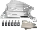 Engine splash guard undercar shield cover board, silver metal panel with mounting holes