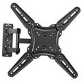 Black full-motion TV wall mount bracket with four hinged arm plates and wall bracket