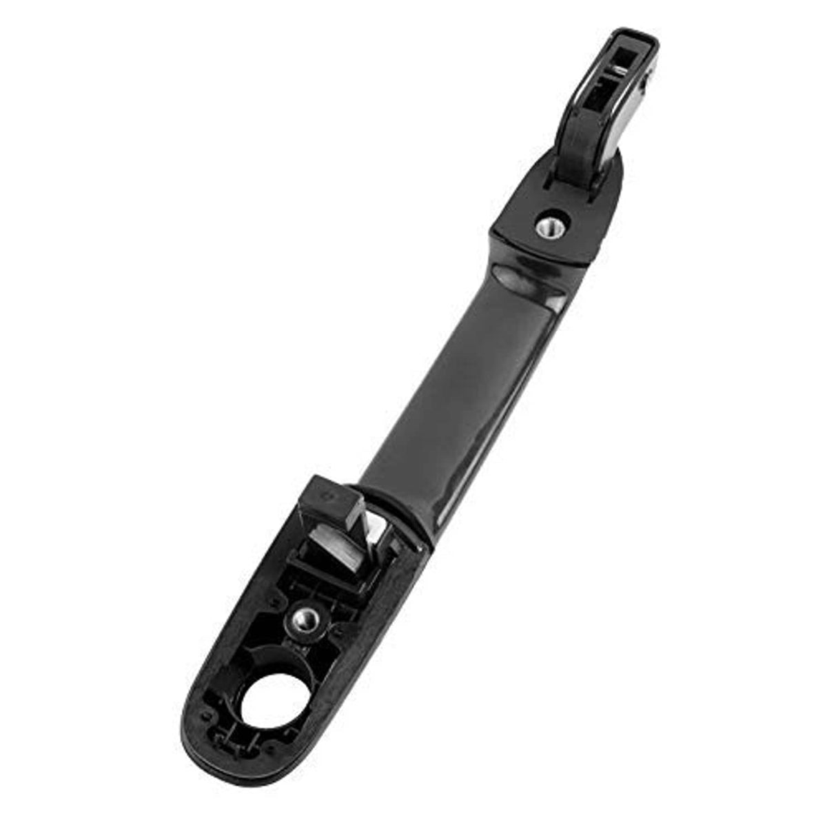 Front passenger exterior door handle back side with attachment points and slot