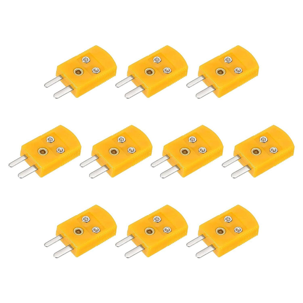 Orange K-type thermocouple mini adapter connectors, female terminals, 10-pack view