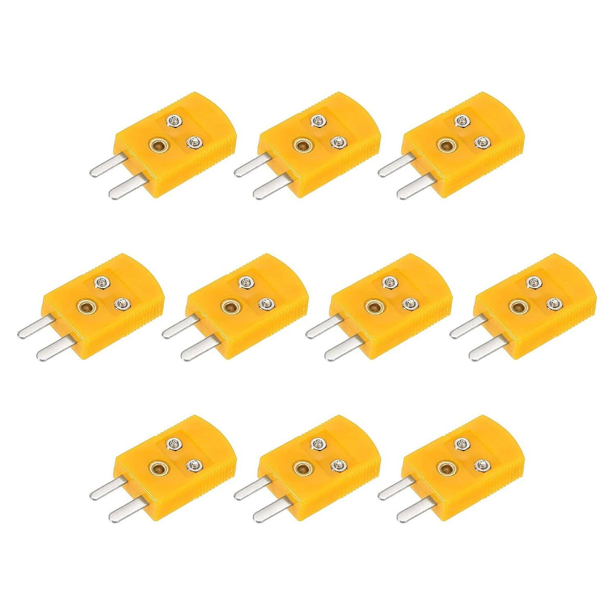 Orange K-type thermocouple mini adapter connectors, female terminals, 10-pack view