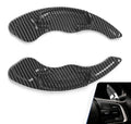 Carbon-fiber pattern steering wheel paddle shift cover set, curved dark design
