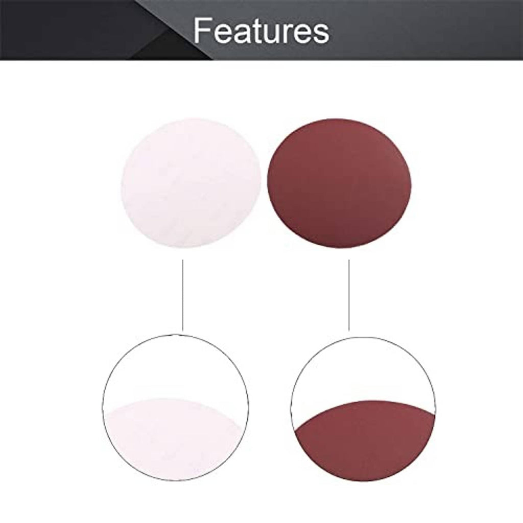 Set of red sanding discs with stacked layers and round shape