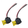 Two 4-pin electrical connectors with yellow housings and red/black wires