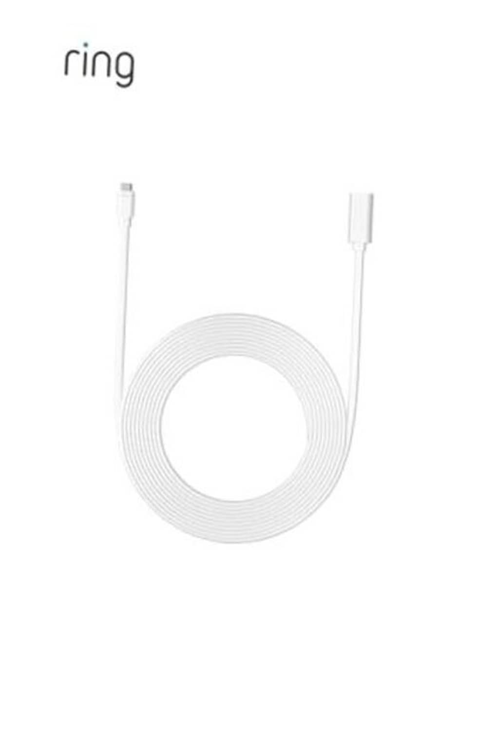 White USB-C extension cable, coiled loop with two USB-C connectors