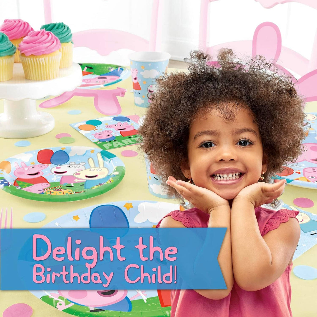 Peppa Pig birthday paper tableware set with colorful character pattern
