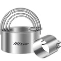 Stainless steel round biscuit cutter set with handles, silver