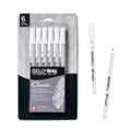 Gelly Roll classic white gel pen set, 6-pack, in retail blister packaging.