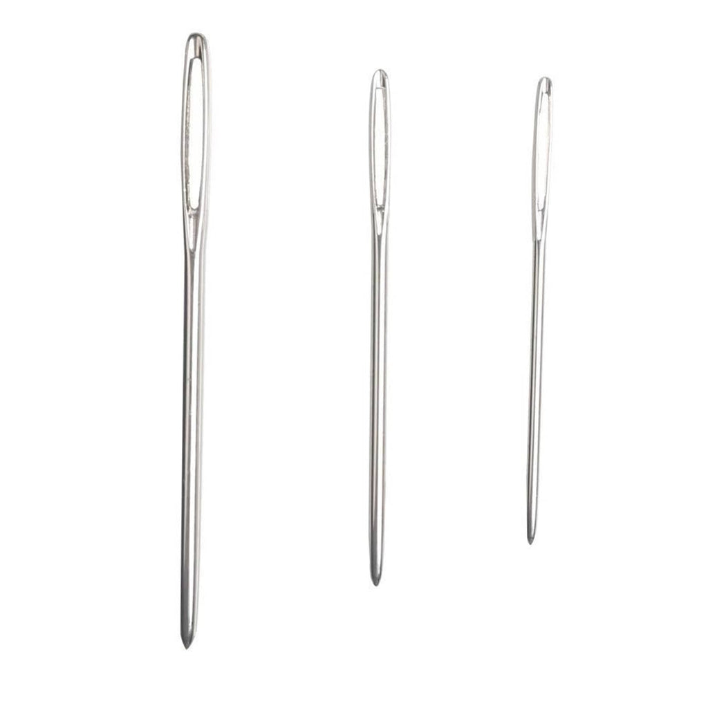 Hekisn stainless steel blunt yarn needles with large eye, three individual needles