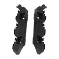 Front bumper bracket, black plastic mount brackets with bolt studs, pair