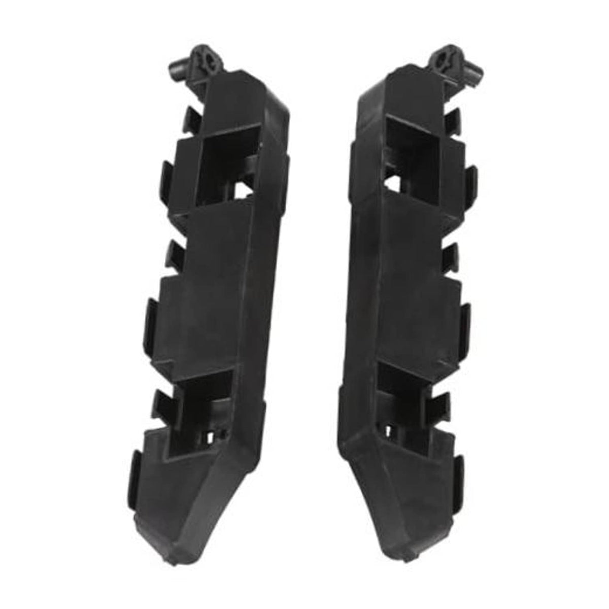 Front bumper bracket, black plastic mount brackets with bolt studs, pair