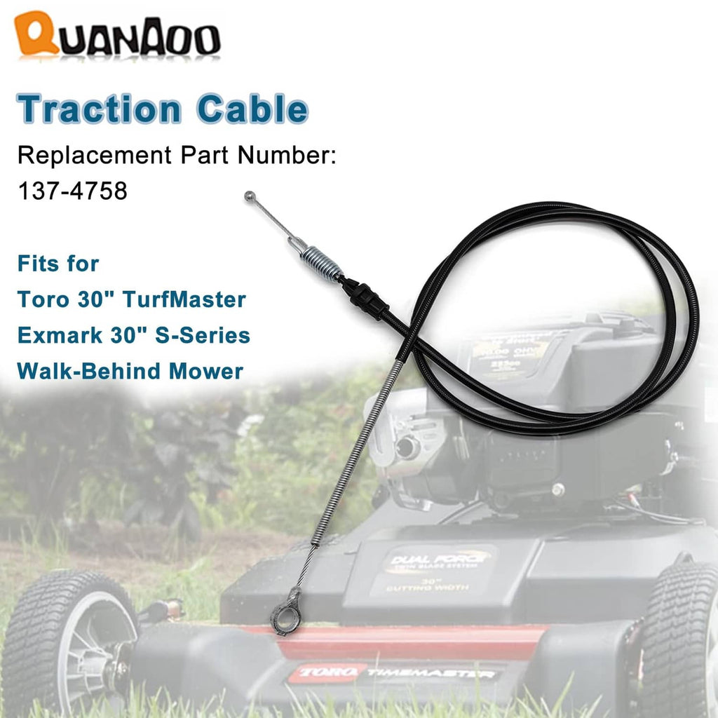 Black traction cable with silver spring and two metal ends