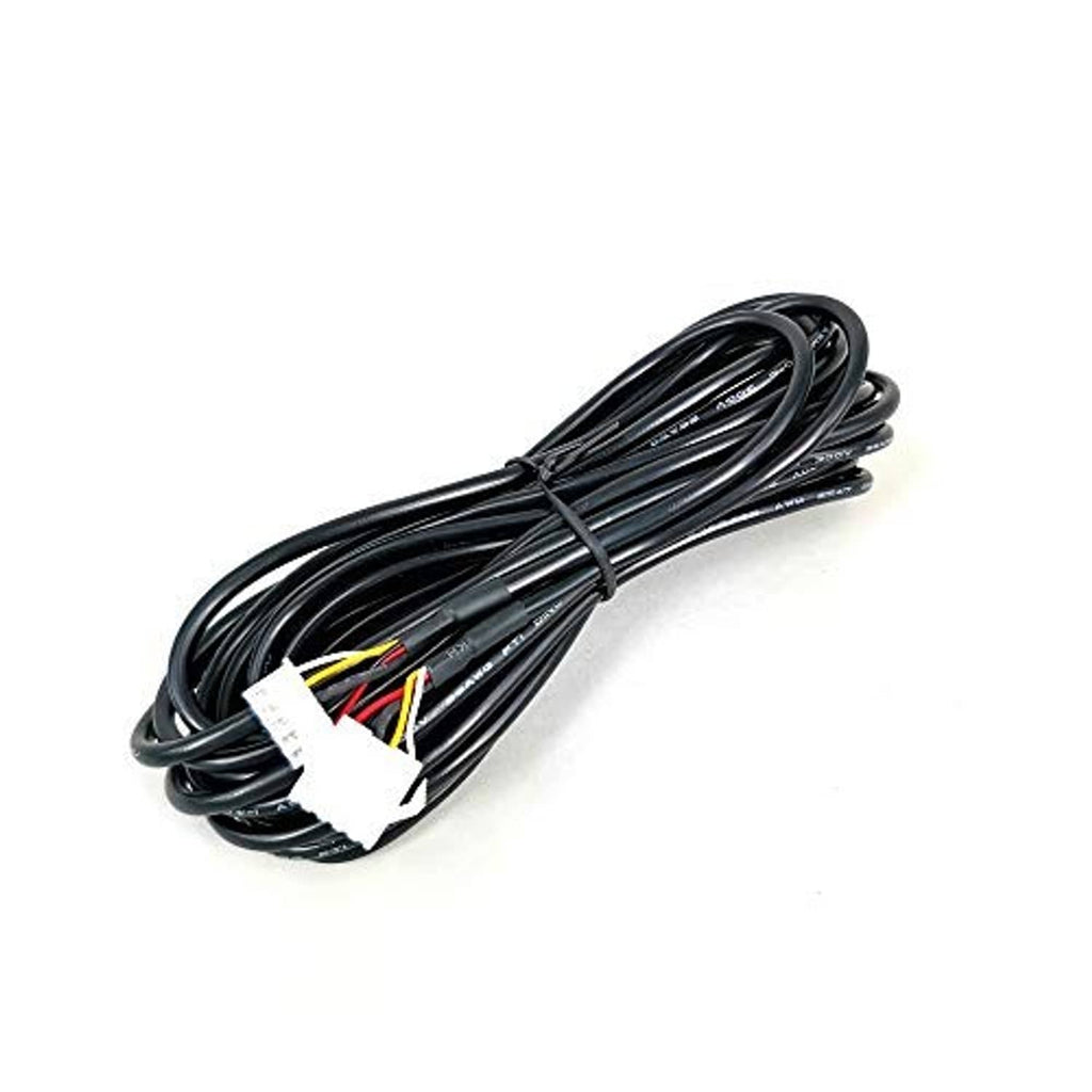 Black 26 AWG battery monitor cable, coiled with white plug and multi-color leads