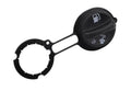 Fuel tank filler cap with black flip-top and opening gauge insert