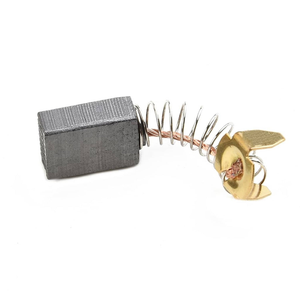 Black carbon motor brush with gold holder and coiled spring